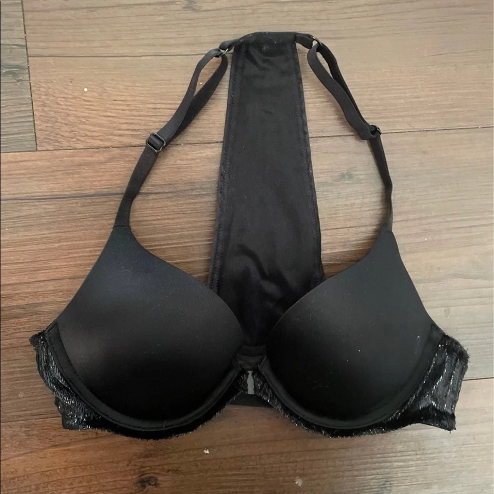 Victoria’s Secret Black Velvet Push Up Bra 32A
